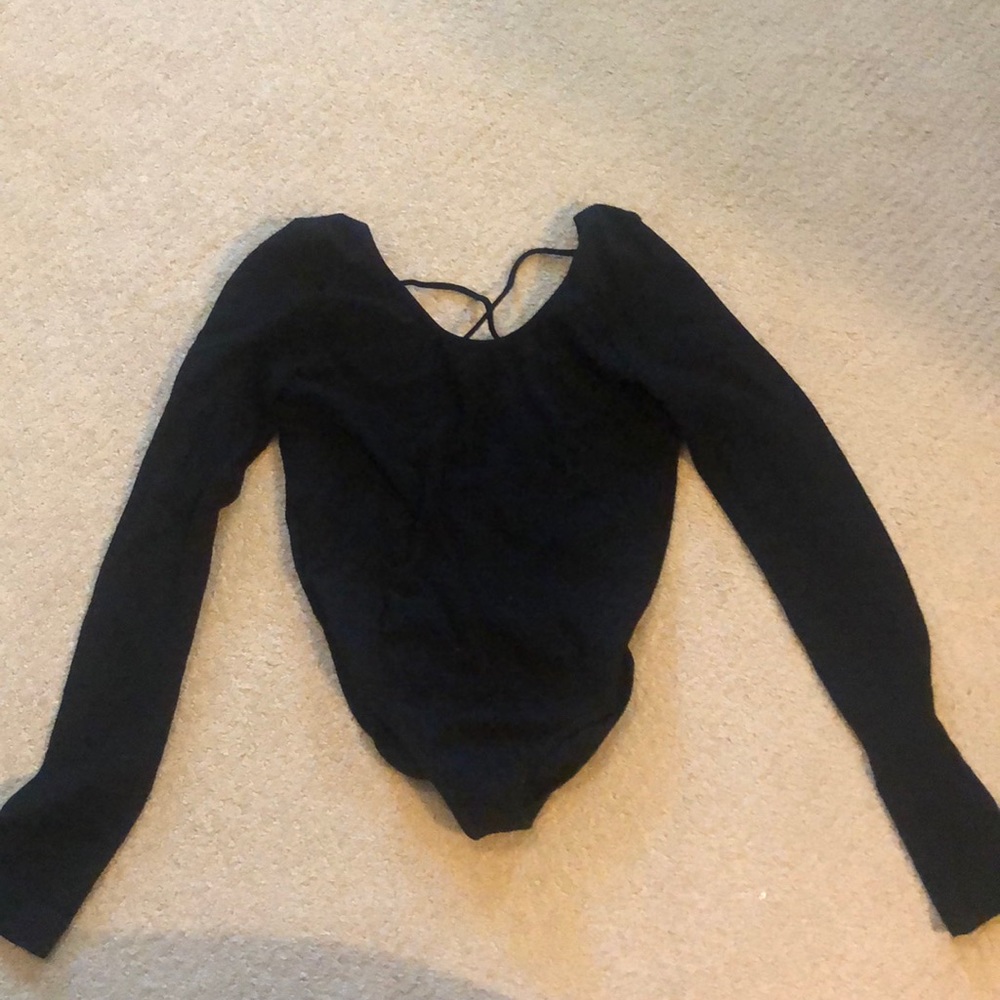 Black Cross Back Bodysuit